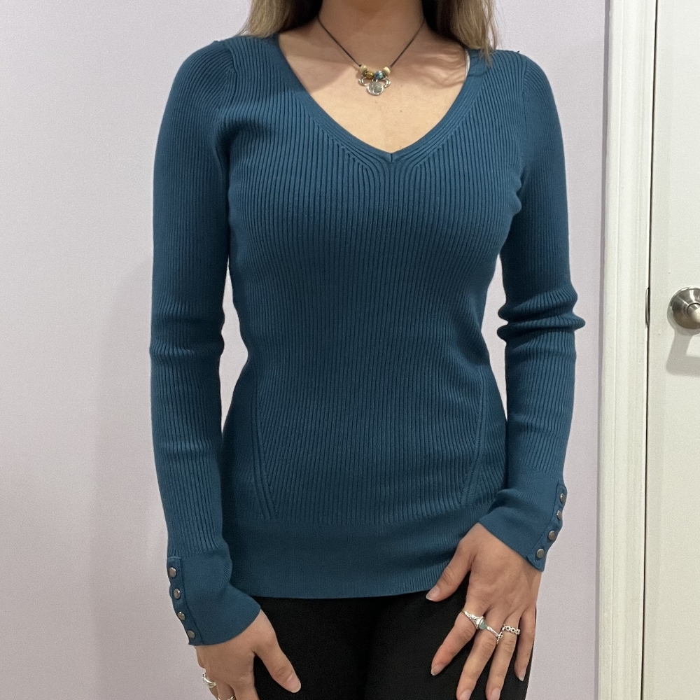 White House Black Market Teal Sweater